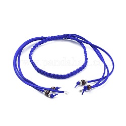 (продажа фабрики для вечеринок) регулируемые ожерелья из шнура из искусственной замши, с крашеными деревянными бусами, латунные бусины со стразами, синие, 28.5 дюйм ~ 30.3 дюйма (72.5~77 см)