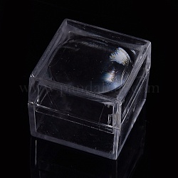 Boîtes de loupe de visionneuse d'anneau en plastique transparent, cubes de loupe pour pièces de monnaie, bijoux, des pierres, spécimens, clair, 26x26x23mm, Taille intérieure: 21.5x21.5 mm
