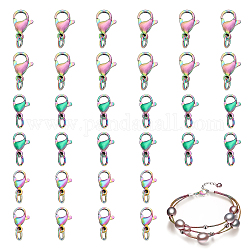 CHGCRAFT 60Pcs 3Sizes Rainbow Color Lobster Claw 304 Stainless Steel Clasps Lobster Claw Clasps with Open Jump Rings Kit for Earring Bracelet Necklace
