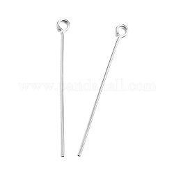 304 Stainless Steel Eye Pin, Stainless Steel Color, 40mm, Hole: 2mm, Pin: 0.8mm