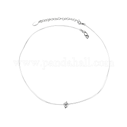 Collane con pendente in argento sterling rodiato con zirconi cubici, Con filo di cristallo, platino, 11.81 pollice (30 cm)
