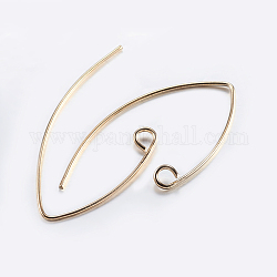 Brass Earring Hooks, Ear Wire, with Horizontal Loop, Golden, 29x15mm, Hole: 2mm, 22 Gauge, Pin: 0.6mm, 22 Gauge, Pin: 0.6mm