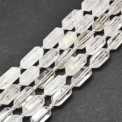 Quarzo naturale perline di cristallo fili, perle di cristallo di rocca, sfaccettato, doppia punta/proiettile, 25~27x13~15x12~13mm, Foro: 1.2 mm, circa 12~13pcs/filo, 15.35 pollice (39 cm)