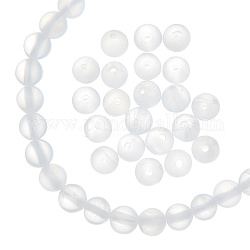 Brins de perles de sélénite naturelle arricraft 1 brin, ronde, 6mm, Trou: 0.8mm, Environ 67 pcs/chapelet, 15.7 pouce (40 cm)