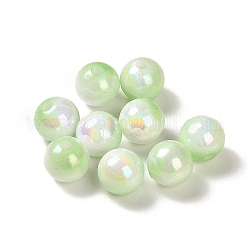 Opake Legierung Perlen, Farbverlauf bunt, Runde, hellgrün, 8 mm, Bohrung: 1.8 mm, ca. 2083 Stk. / 500 g