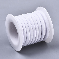 Cordón elástico de poliéster plano, correas de costura accesorios de costura, blanco, 5mm, alrededor de 3.28 yarda (3 m) / rollo