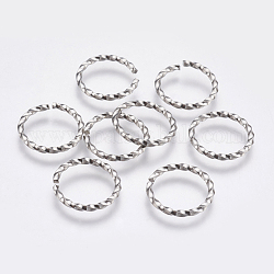 304 Edelstahl offenen Ringe springen, Edelstahl Farbe, 15x1.5 mm, Innendurchmesser: 12 mm