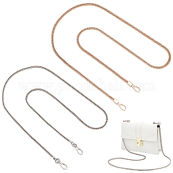 Pandahall Elite 2 шт. 2 цвета цепочки для кошельков, ремни сумки из железной змеиной цепи, с поворотными застежками из цинкового сплава, разноцветные, 115x0.4 см, 1 шт / цвет