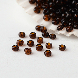 12/0 grade a perles de rocaille en verre rondes, couleurs transparentes, café, 2x1.5mm, Trou: 0.5mm, environ 45000 pcs / livre