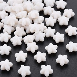 Opaque Acrylic Beads, Star, Creamy White, 10x10.5x6mm, Hole: 1.6mm, about 1690pcs/500g