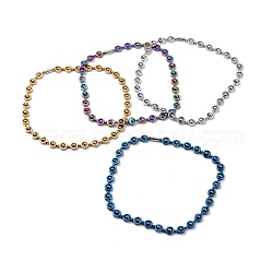 Collar con cuentas de hematites sintético y columna de latón con cierres magnéticos, joyas de piedras preciosas para hombres mujeres, color mezclado, 19-7/8 pulgada (50.5 cm)