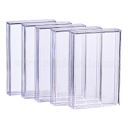 Transparente Kunststoffperlenbehälter, Würfel, Transparent, 9.1x6.1x1.9 cm, 9 Stück / Set