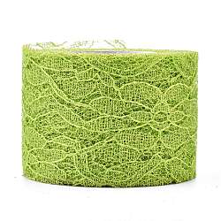 Rubans de tissu de dentelle scintillante, avec de la poudre de paillettes, pour la décoration de fête de mariage, fabrication de décoration de jupes, vert clair, 2 pouce (5 cm), 10 yards / bobine 