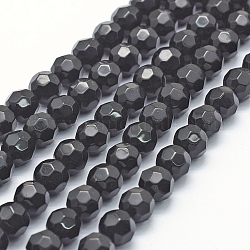 Perles en obsidienne naturelle, facette, ronde, 8mm, Trou: 1mm, Environ 51 pcs/chapelet, 15.7 pouce (40 cm)