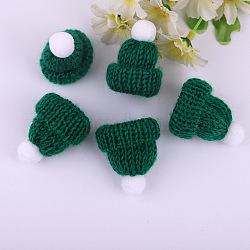 Chapeau en laine de poupée en polyester, pour les accessoires décorer la poupée, vert foncé, 60x43x12.5mm
