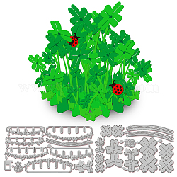 Saint Patrick's Day Carbon Steel Cutting Dies Stencils, for DIY Scrapbooking, Photo Album, Decorative Embossing Paper Card, Stainless Steel Color, Clover, 81~84x138~156x0.8mm, 2pcs/set