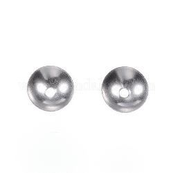 201 Stainless Steel Bead Caps, Round, Stainless Steel Color, 5x1.5mm, Hole: 1mm