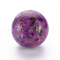 Boule ronde en laiton ligne regalite/jaspe impérial/ornement de modèle de jaspe sédiment marin, teinte, pour les décorations d'affichage à la maison de bureau, violet, 79~81mm