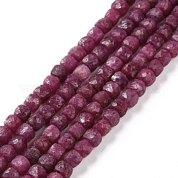 Натуральные рубиновые бисерные пряди, кубические, 4.5x4.5 мм, отверстие : 0.7 мм, около 94~95 шт / нитка, 15.71'' (39.9 см)