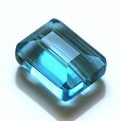 Имитация австрийских кристаллов, класс AAA, граненые, прямоугольные, глубокое синее небо, 6x8x4 мм, отверстие : 0.7~0.9 мм