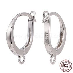 925 orecchino a leva in argento sterling placcato in rodio, wit loop, platino, 14x10x2mm, Foro: 1.4 mm, ago :0.7mm