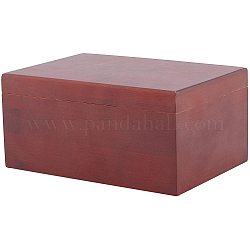 Caja de almacenamiento de madera ahandmaker, caja de madera con tapa, cajas decorativas para manualidades, de coser, recuerdo, memoria para almacenamiento de oficina en casa, de color rojo oscuro
