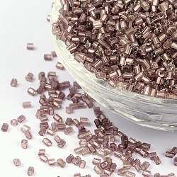 11/0 Two Cut Glass Seed Beads, Hexagon, Silver Lined Round Hole, Purple, Size: about 2.2mm in diameter, about 37500pcs/Pound
