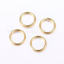 304 in acciaio inox anelli di salto aperto, oro, 6x0.9 mm, diametro interno: 4 mm