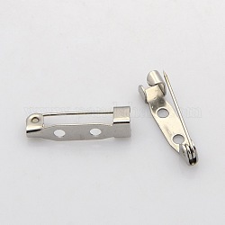 201 Stainless Steel Brooch Pin Back Bar Findings, Stainless Steel Color, 17x5x5mm, Hole: 2mm, Pin: 0.6mm
