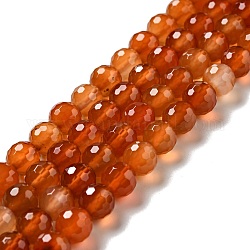 Chapelets de perles en cornaline naturelle, facetté (128 facettes), ronde, 8.5mm, Trou: 1mm, Environ 45 pcs/chapelet, 14.96 pouce (38 cm)