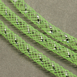 Сетка трубки, пластиковый сетчатый шнур, с серебряными вены, зеленый желтый, 4 мм, 50 ярдов / пачка
