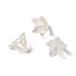 Transparentes bouchons acrylique de perles, fleur de lys, clair ab, 16x12mm, Trou: 1.2mm, 825 pcs / 500 g