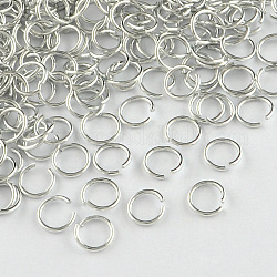 Алюминиевая проволока открыты кольца прыжок, серебряные, 10x1.0 мм, Около 16000 шт / 1000 г