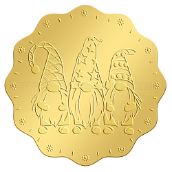 Autocollants en relief auto-adhésifs en feuille d'or, autocollant de décoration de médaille, modèle de gnome, 5x5 cm