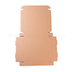 Caja plegable de papel kraft, cuadrado, Caja de cartón, cajas de correo, burlywood, 49x33x0.2 cm, Producto terminado: 20x20x3cm