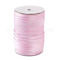 Polyester Fiber Ribbons, Pink, 3/8 inch(11mm), 100m/roll
