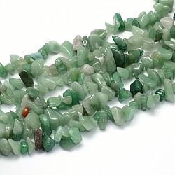 Natural Green Aventurine Beads Strands, Chips, 3~5x3~5mm, Hole: 1mm, about 31.5 inch