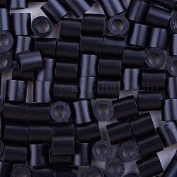 1 caja de 5 mm melty beads pe diy fusibles recambios para niños, tubo, negro, 5x5mm, agujero: 3 mm, aproximamente 500 unidades / caja