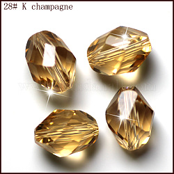 Imitazione branelli di cristallo austriaco, grado aaa, sfaccettato, bicono, oro, 10x13mm, Foro: 0.9~1 mm