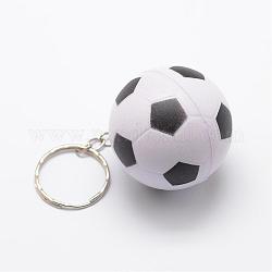 Portachiavi in plastica per pallone da calcio / calcio, con lega principali risultati, bianco & nero, 91mm