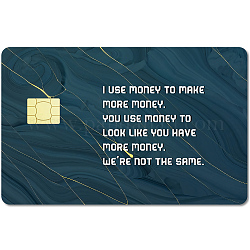 Adesivi per carte impermeabili in plastica pvc, skin per carte autoadesive per l'arredamento di carte bancarie, rettangolo, parola, 186.3x137.3mm