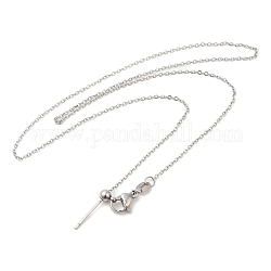 304 collar de cadena de cable de acero inoxidable para mujer, para hacer collares con cuentas, color acero inoxidable, 17.24 pulgada (43.8 cm)