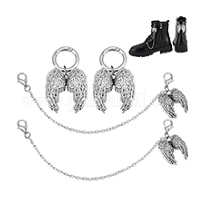 4 шт. 2-х видов алюминиевых кабельных цепей и зажимы для пряжек из сплава HJEW-PH02118-1