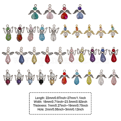 34 шт. 34 подвески из стекла и АБС-пластика с имитацией жемчуга FIND-CA0007-84-1