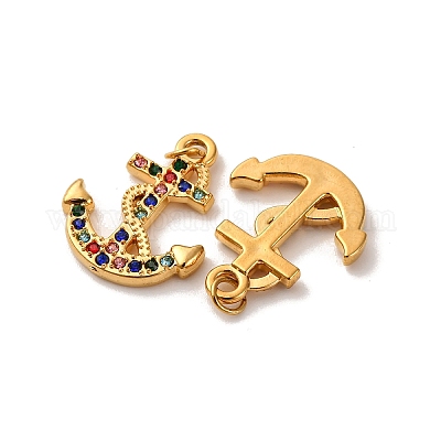 Подвески из нержавеющей стали 304 со стразами STAS-U061-13G-02-1