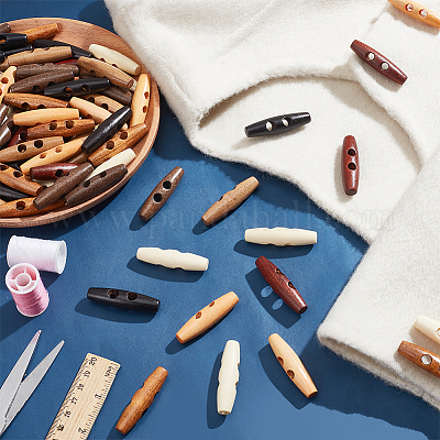 80 шт. 8-х цветные пуговицы из натурального дерева FIND-NB0005-03D-1