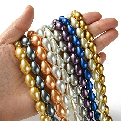 Нити стеклянных жемчужных бус каплевидного качества HY-E001-08-1