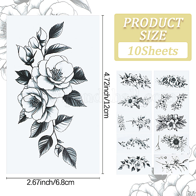 Съемные временные водонепроницаемые татуировки бумажные наклейки&nbsp;DIY-WH20009-93-1