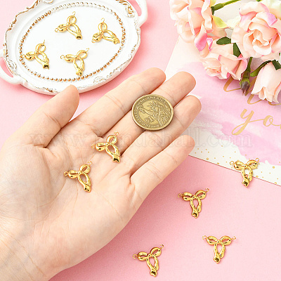 10 шт. подвески-бантики из нержавеющей стали 304 STAS-SC0010-53-1