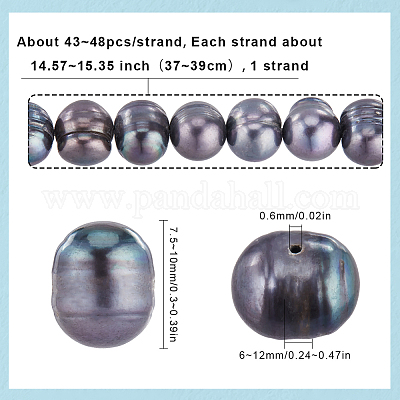 1 нить бусин из натурального культивированного пресноводного жемчуга PEAR-SC0001-18-1
